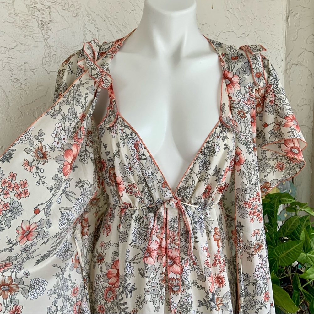 VTG Peignoir ODETTE BARSA Mid-Century Floral Set